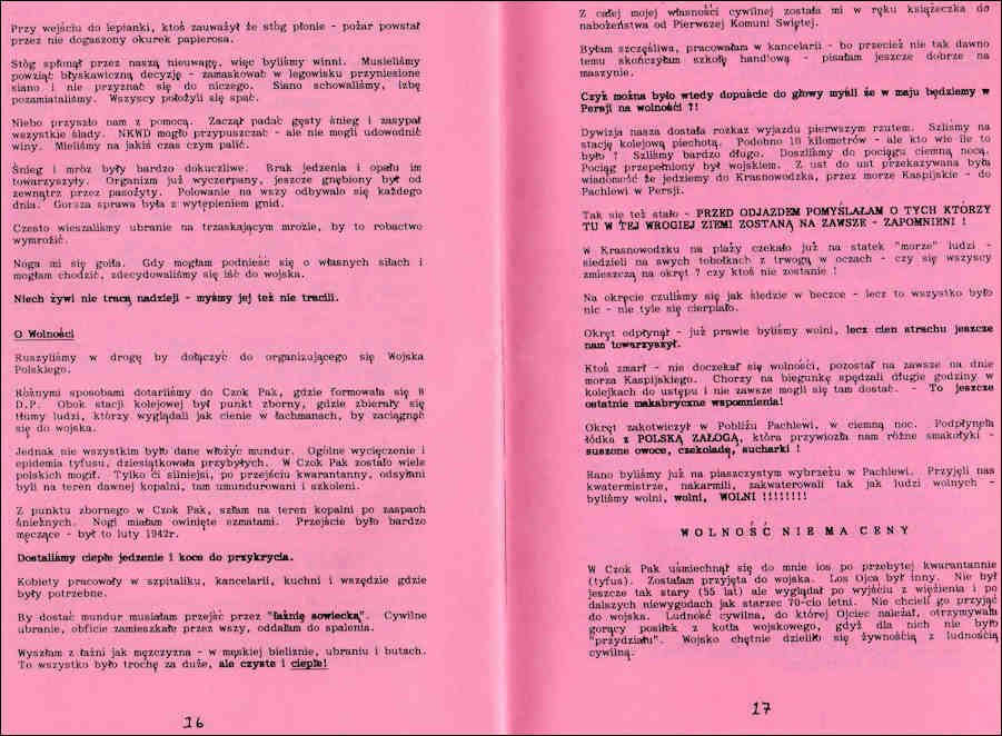 Memoirs pages 16 & 17