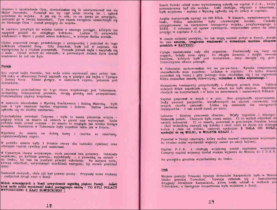 Memoirs pages 18 & 19