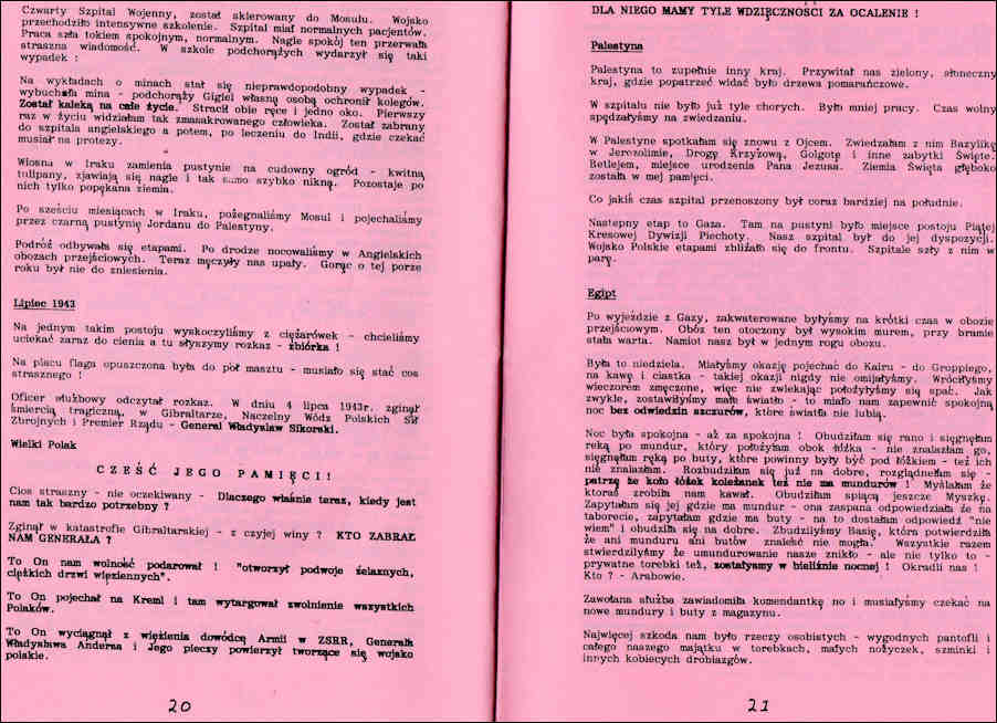 Memoirs pages 20 & 21