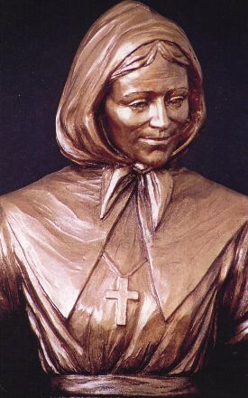 Carved bust of Marguerite Bourgeoys
