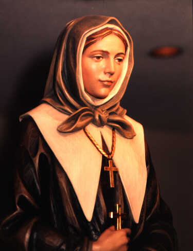 The statue of St. Marguerite in the church