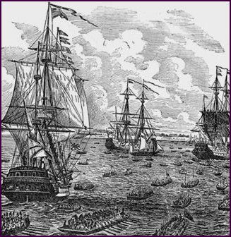 1600s Ships with Masts engraving
