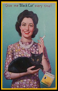 Black Cat Ad Lady holding cat