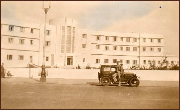 Man posing in front of Midland Hotel
