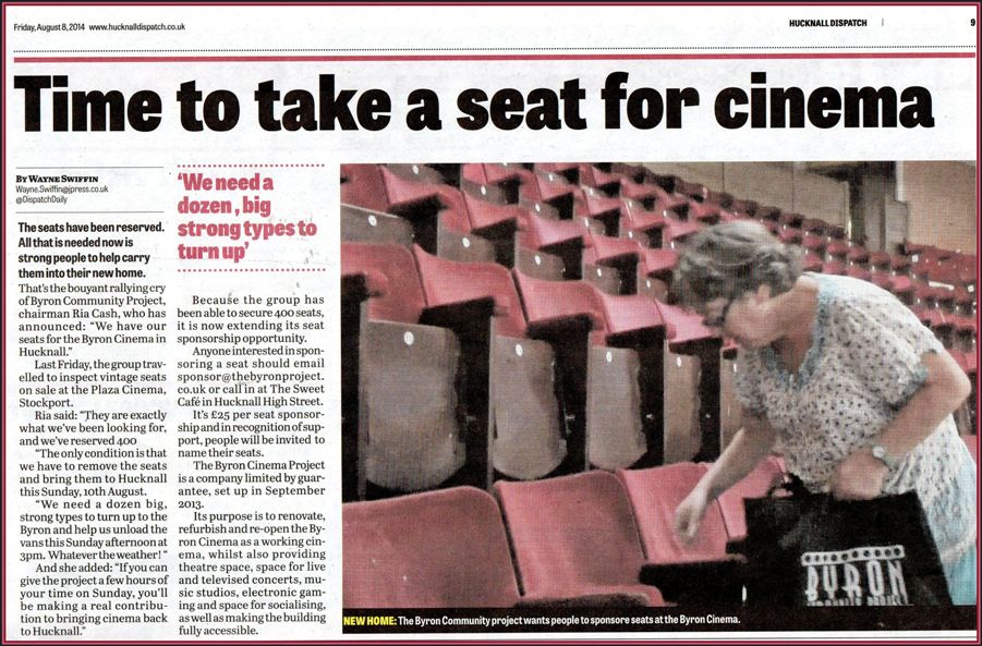 Time to take a seat for cinema article