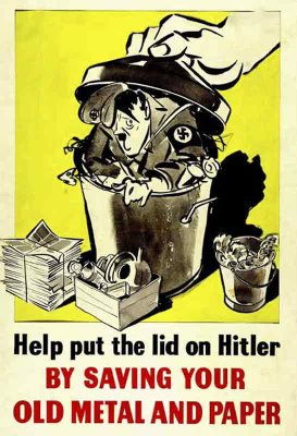 Put the lid on Hitler save old metal and scrap poster