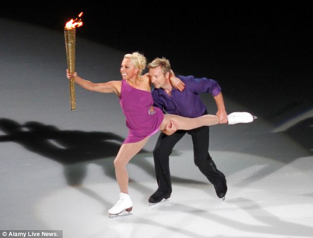 Dancing on ICe before handing over the Olympic Flame