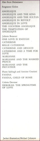 Back cover list of books