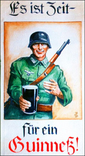 German soldier with pint of Guinness