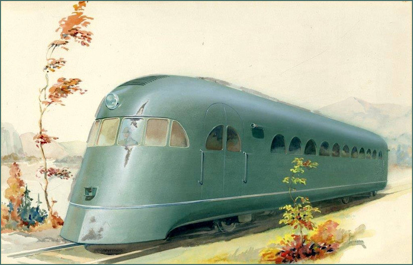 The Pullman Railplane painted 1933