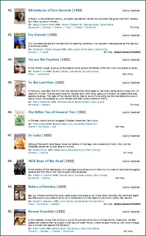 1933 Top 50 Films 42-50