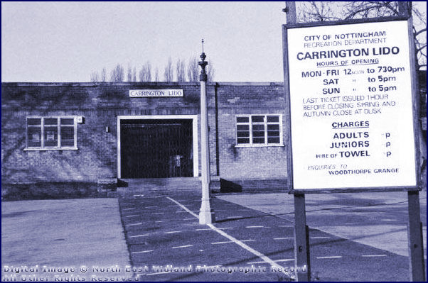 Carrington Lido Main Entrance and Price List