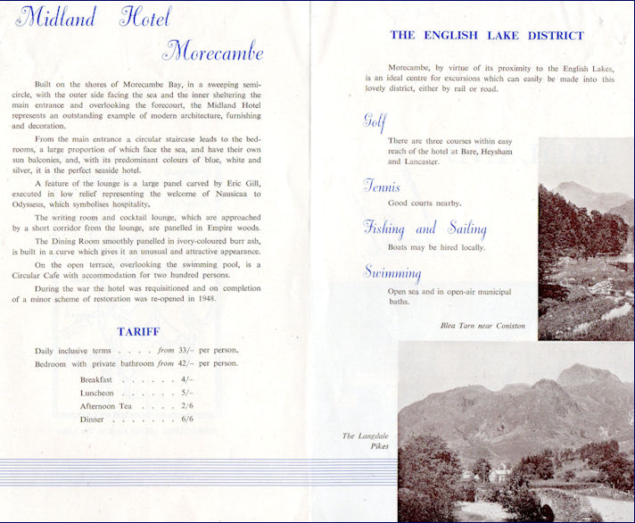 1948 Midland Hotel brochure interior