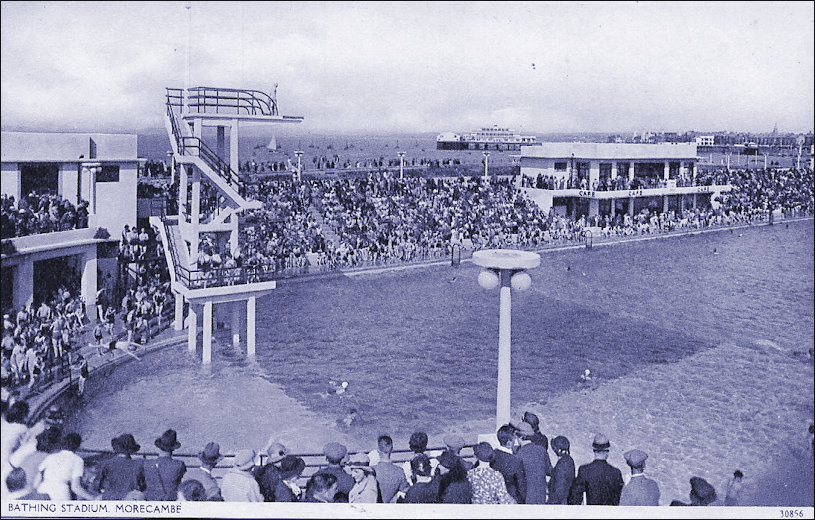 Bathers and Spectators at the Swimming Stadium in Morecambe