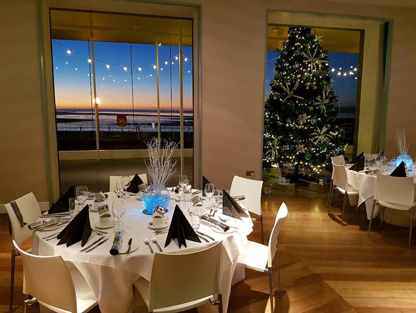 Christmas lights in the restaurant at the Midland Hotel 2016