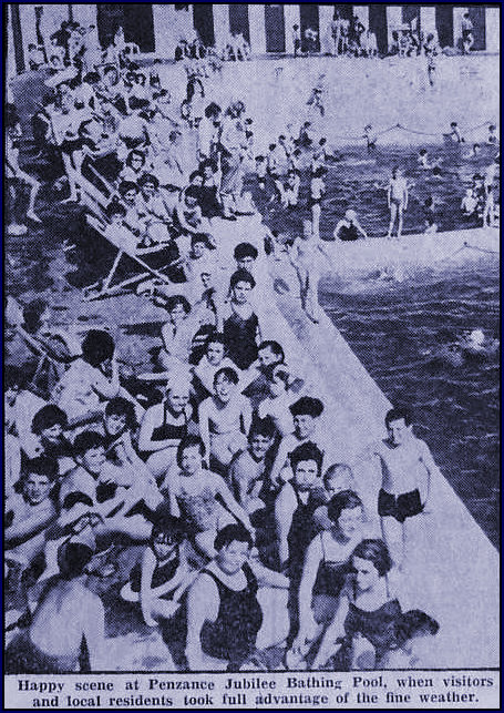 A scene from the Jubilee Pool in Penzance in 1957