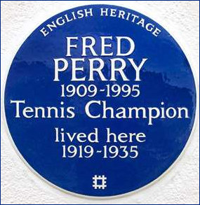 English Heritage Plaque Fred Perry