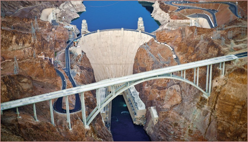 The Hoover Dam aerial shot