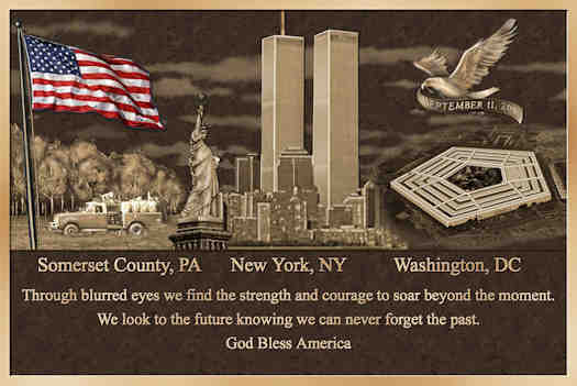 Plaque commemorating 9/11