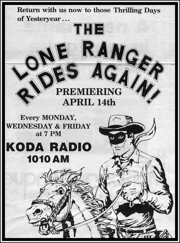 Newspaper Ad for Lone Ranger Radio Show