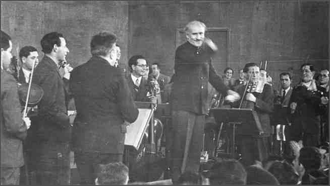 The Israel Philharmonic Orchestra rehearses ahead of its first concert in 1936