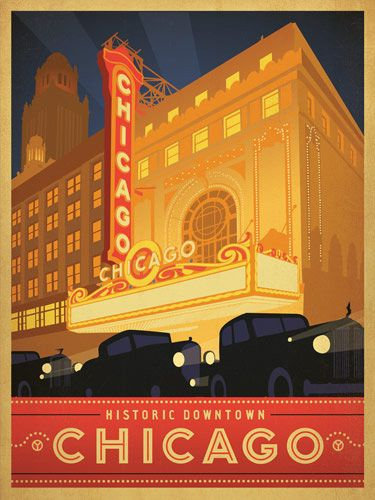 1930s Cars Chicago Poster