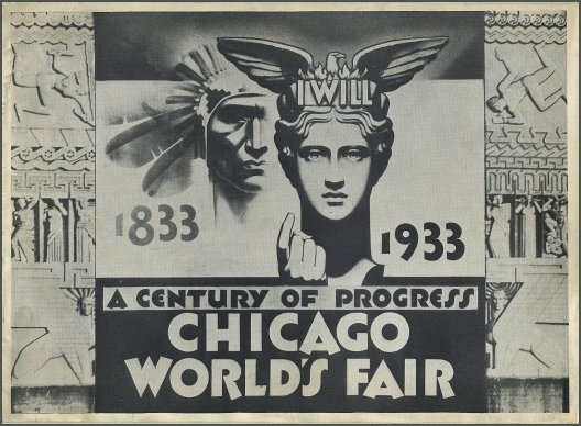 Detail of the 1933 Official poster for the Chicago World's Fair in 1933