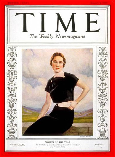 Wallis Simpson Woman of the Year 1936 Tome Magazine Cover