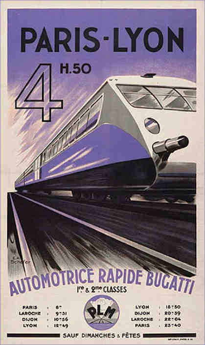 Bugatti Train Service Poster