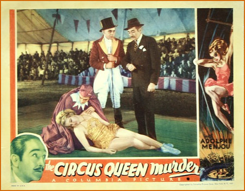 Promotional Poster for tje Circus Queen Murder 1933