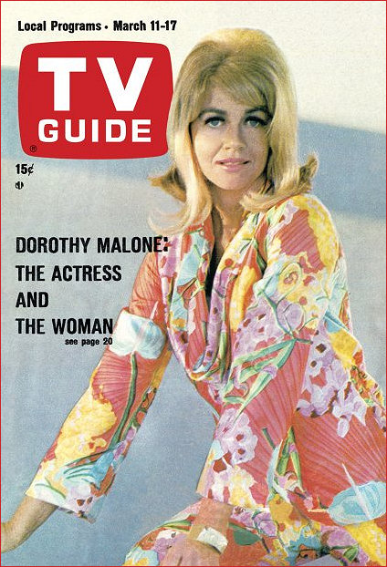 Dorothy Malone on the cover of Tv Magazine