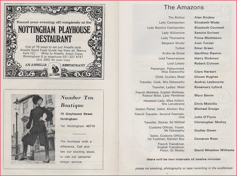 Cast List of the Amazons 1971
