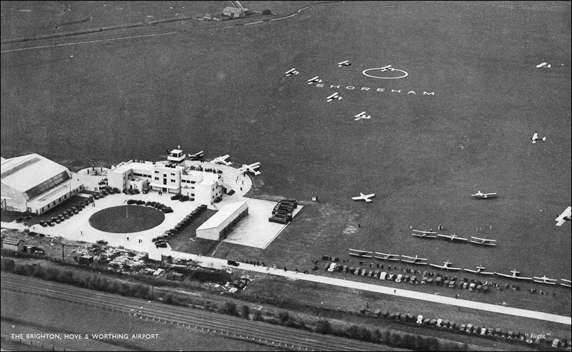 General aeriel shot of the airport and airfield in the 1930s