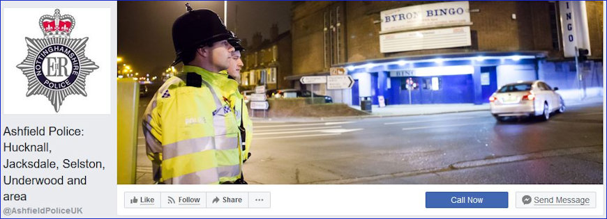 Rhe Byron used as the backdrop for Hucknall Police Fb Page