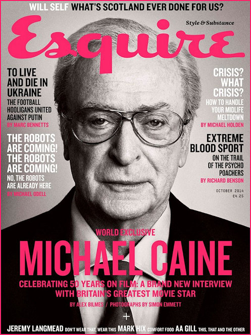 Michael Caine on the cover of Esquire Magazine October 2014