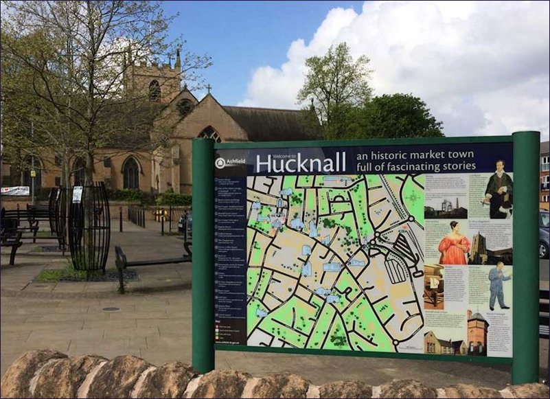 The new Hucknall Tourism Panel in the town centre