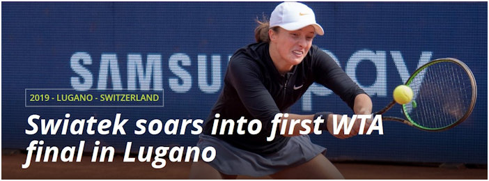 WTA Header for Iga's first Final
