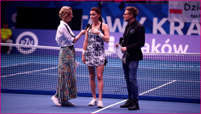 Aga on Court being interviewed at the Benefis