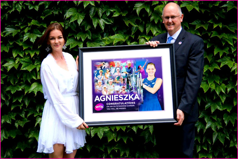 Aga receives WTA tribute at Wimbledon 2019