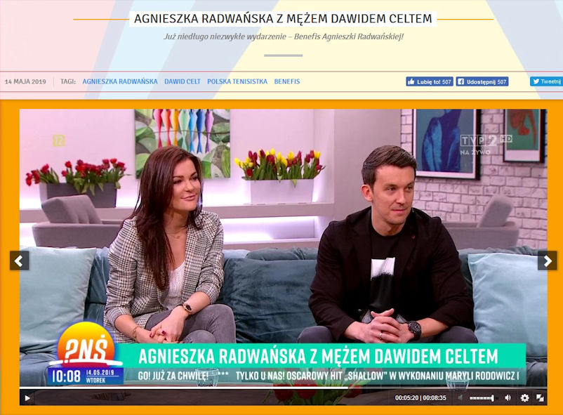 Aga and Dawid on the Sofa on Polish Television's 'Breakfast Question Time.' 