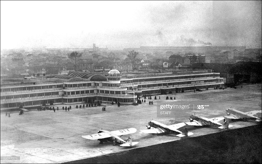 1937 Aeriel panormaic view of Le Bourget Airport