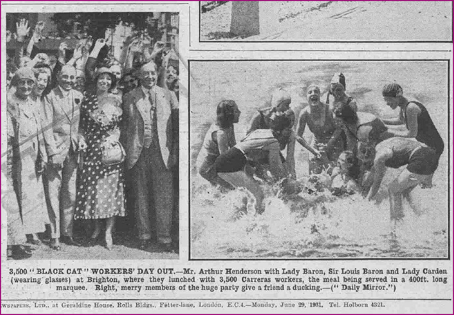 Daily Mirror Front page featuring Black Cat Staff and workers