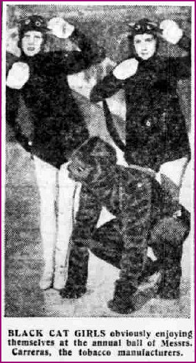 Blac Cat Girls at the Black Cat Ball 1930