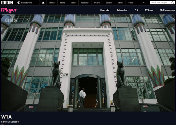 Screen Dump from BBC iplayer of W1A programme