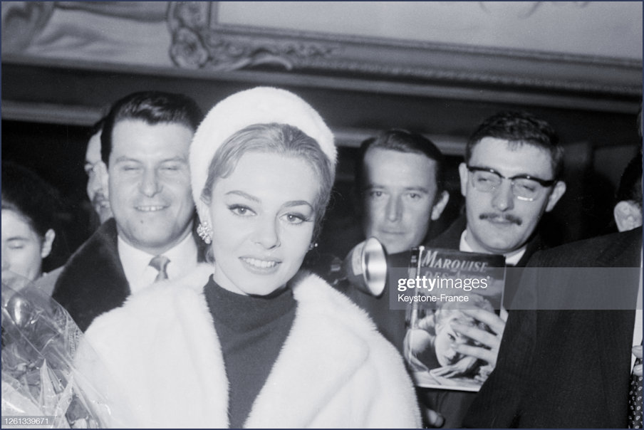 Michele Mercier at the premier of the film Marquise des Anges at the Moulin Rouge