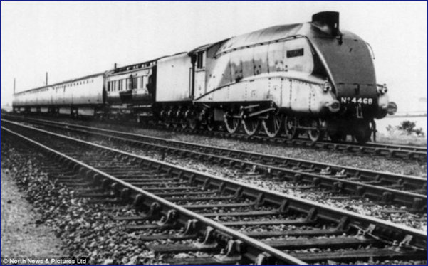 Original Mallard on the tracks