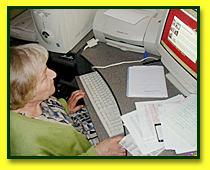 Anne Golon at the computer