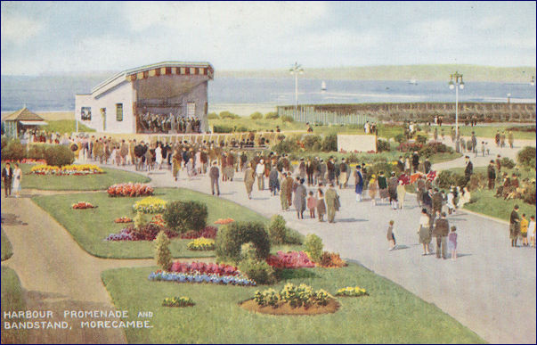 Painted image of the Bandstand at the side of the Midland Hotel