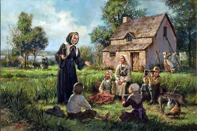 First school established in Montreal by Marguerite Bourgeoys in 1658