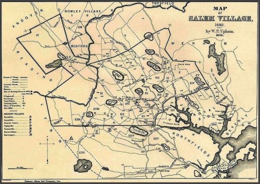 Map of Salem 1692